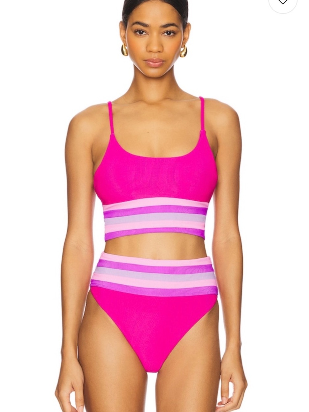 BEACH RIOT Mae-Millie 2-Piece Bikini Raspberry Color Block NWT Small - Picture 2 of 8